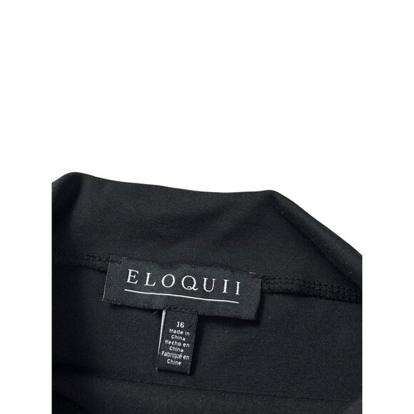 Eloquii Womens Black Sleeveless Asymmetrical Mock Neck Top Size 16 - Picture 4 of 6